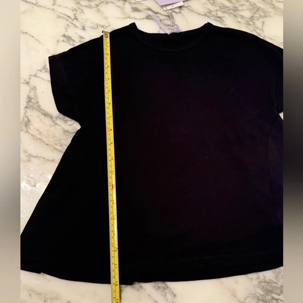 NWT Good Luck Girl Black Peplum Tee | Size Small | Soft & Stylish Everyday Top